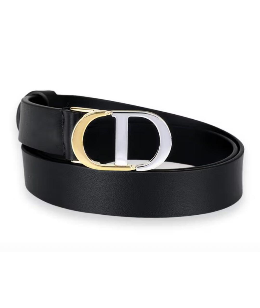 CHRISTIAN DIOR Черный кожаный ремень, фото 5