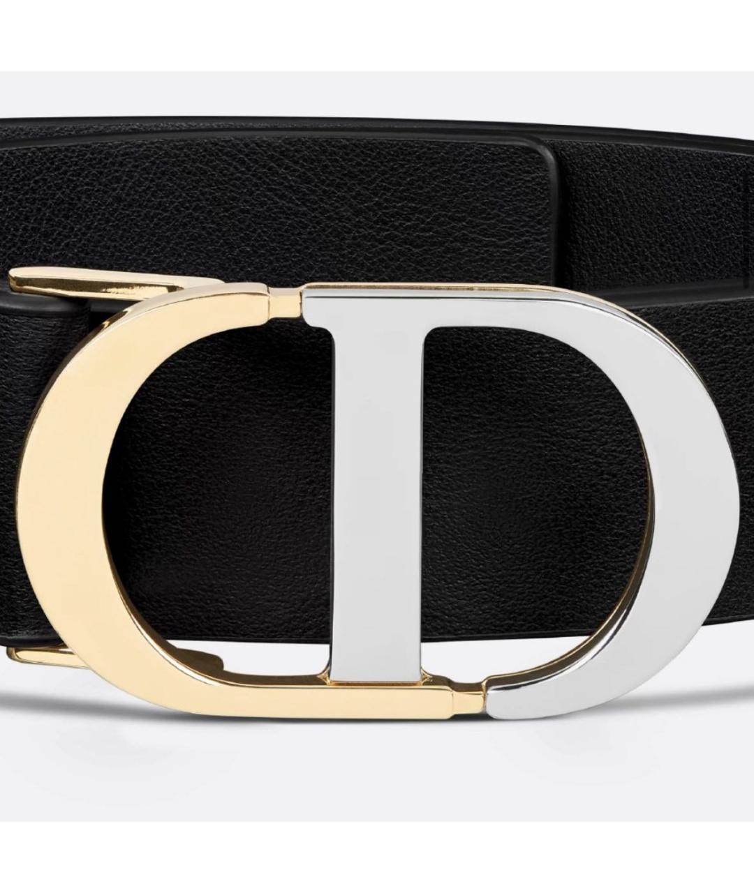 CHRISTIAN DIOR Черный кожаный ремень, фото 4