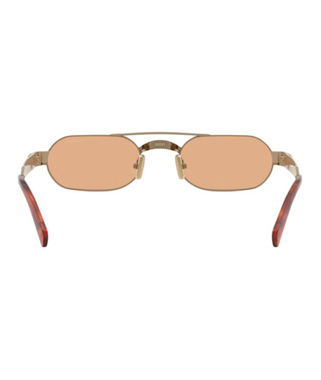 MIU MIU Бежевые металлические солнцезащитные очки, фото 4
