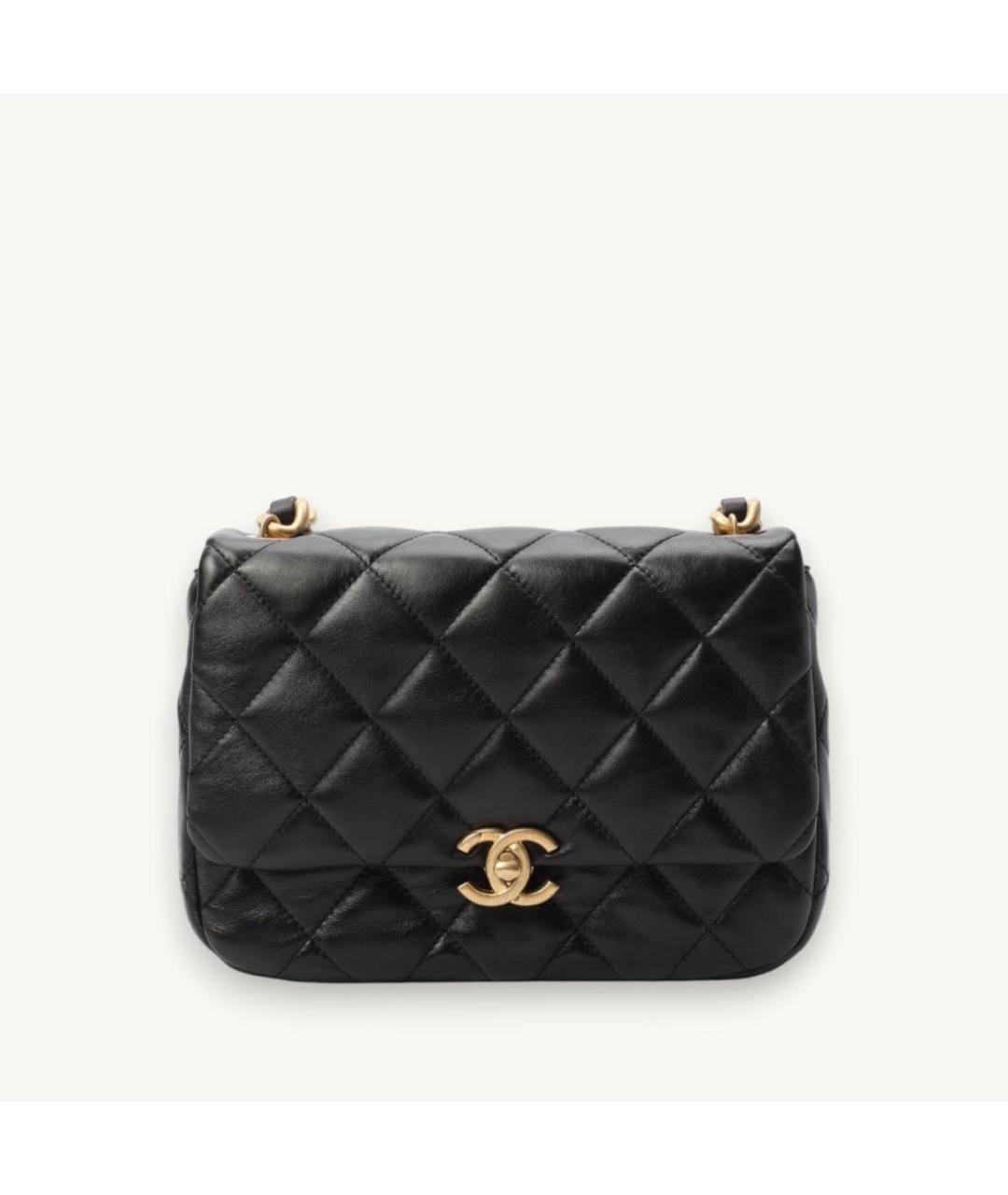 CHANEL Черная кожаная сумка через плечо, фото 6