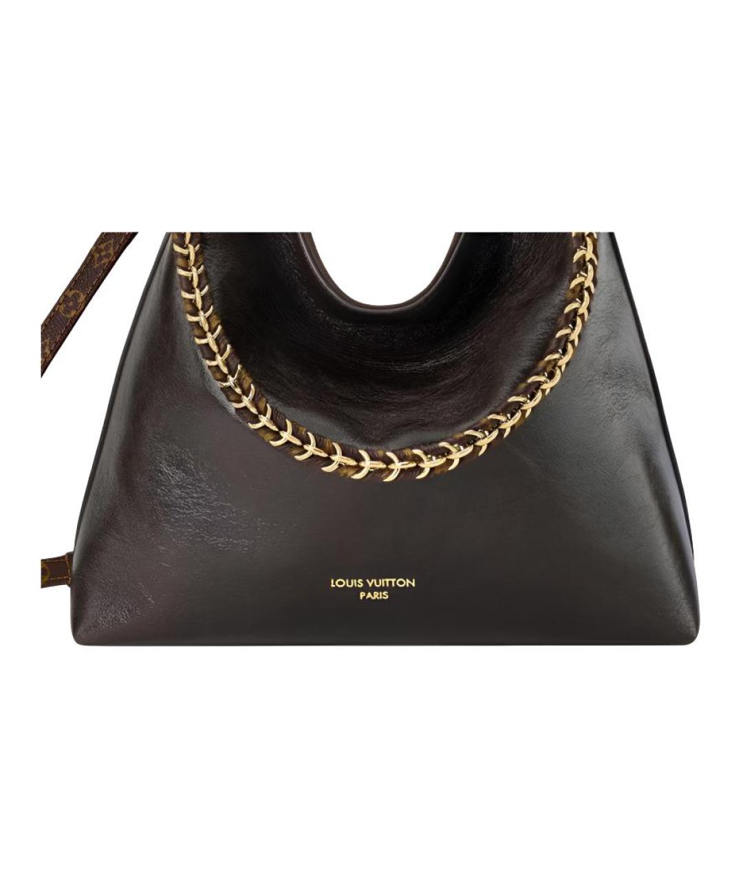 LOUIS VUITTON Коричневая кожаная сумка через плечо, фото 2