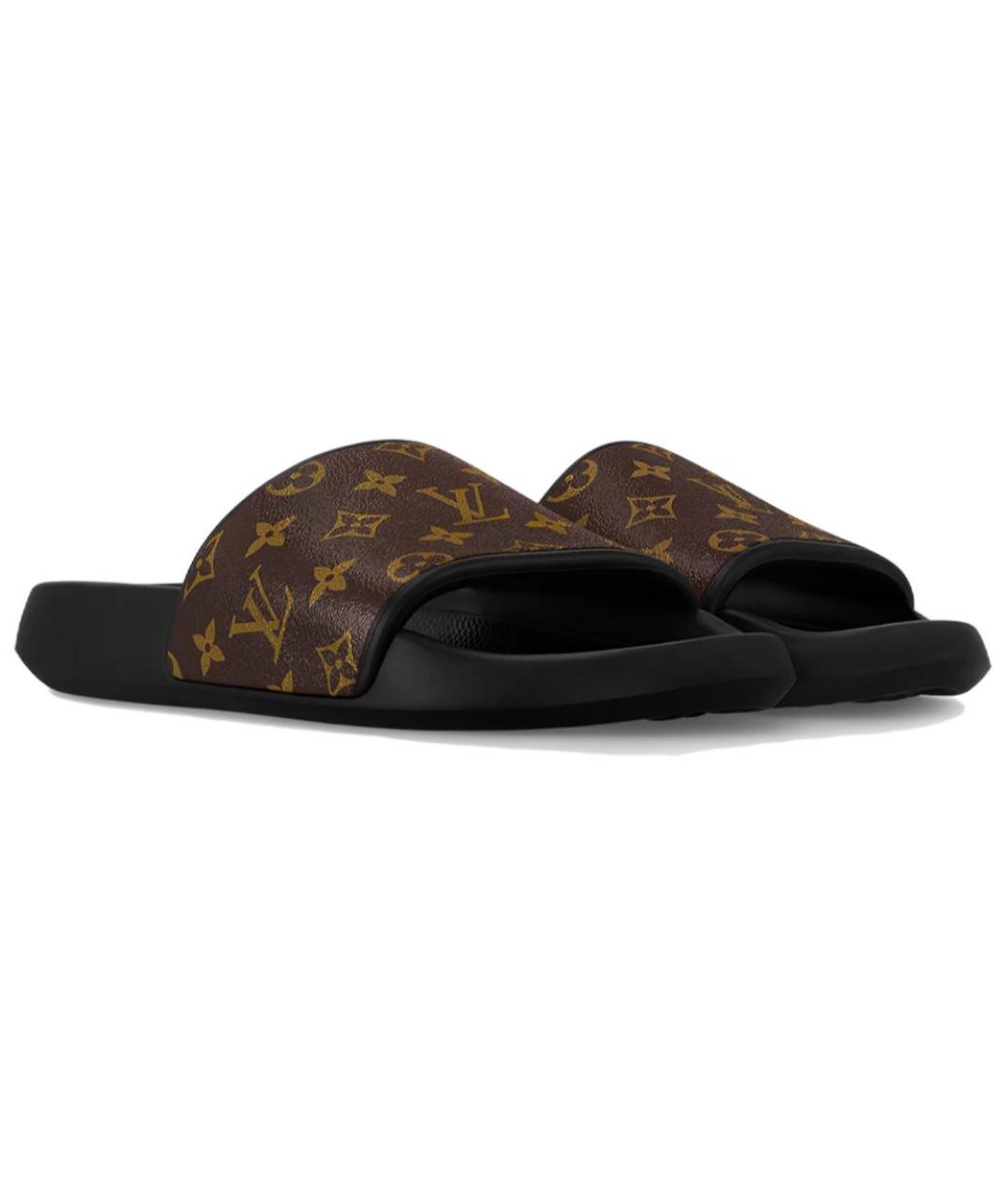 LOUIS VUITTON Коричневые шлепанцы, фото 3