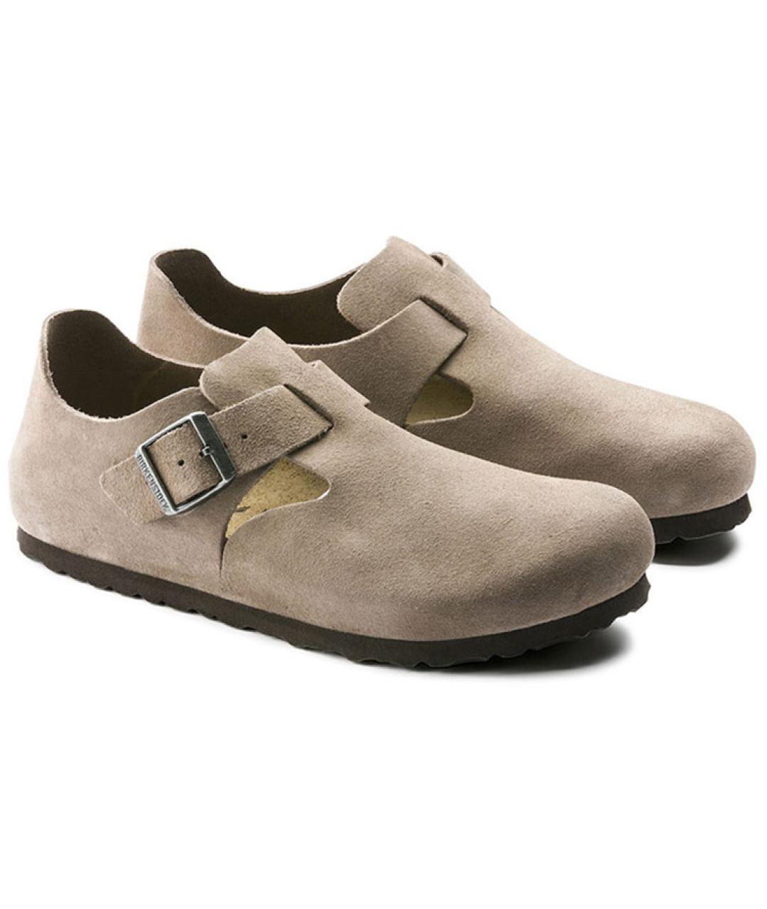 BIRKENSTOCK Коричневые замшевые сабо, фото 4
