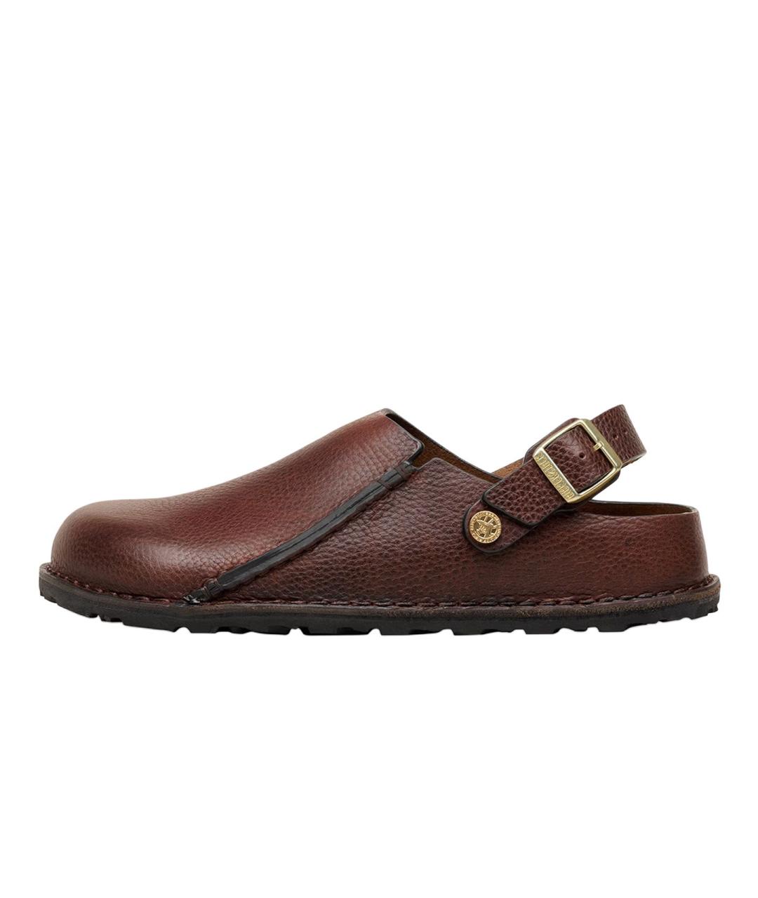 BIRKENSTOCK Коричневые кожаные мюли, фото 2