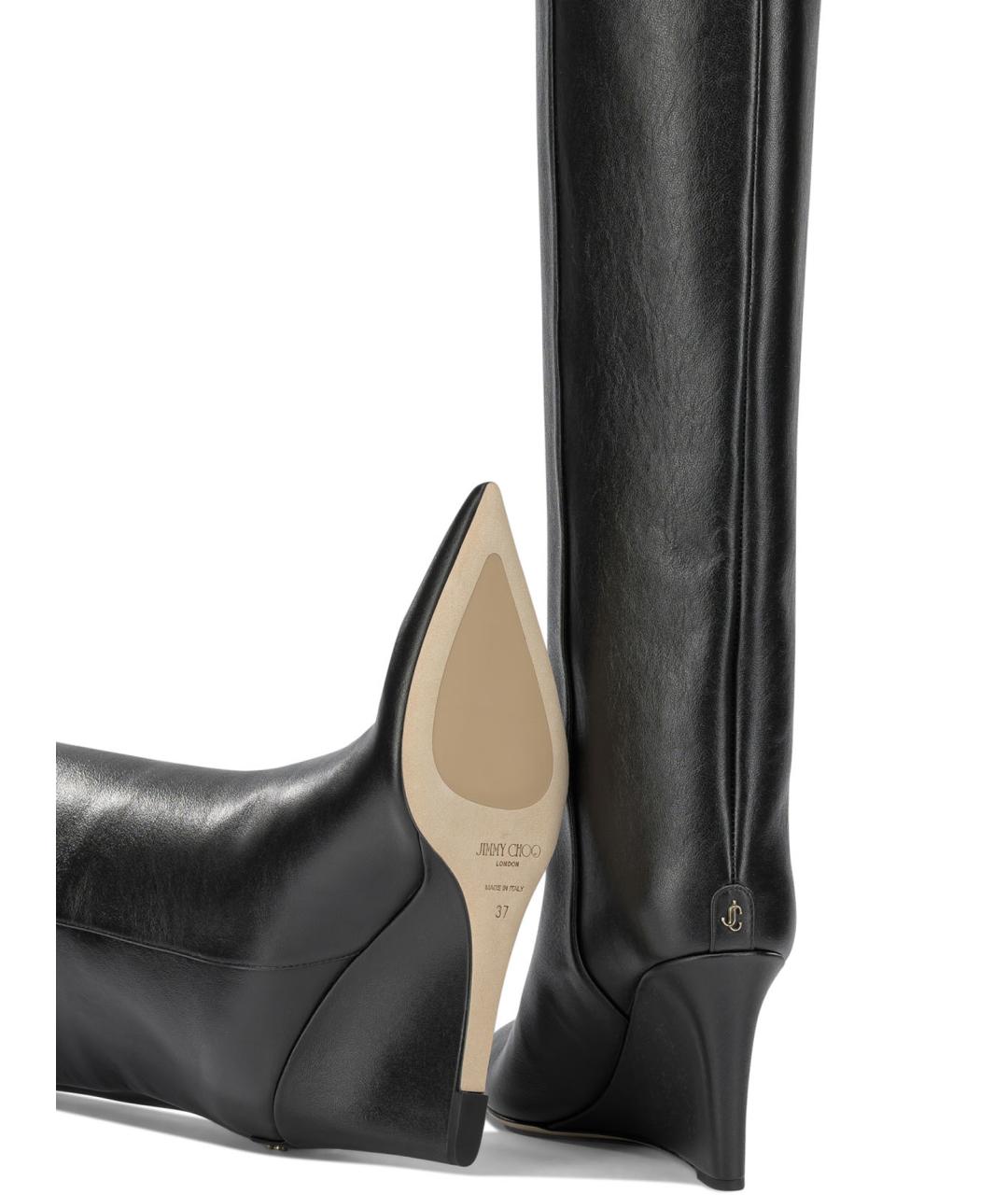 JIMMY CHOO Черные кожаные сапоги, фото 5