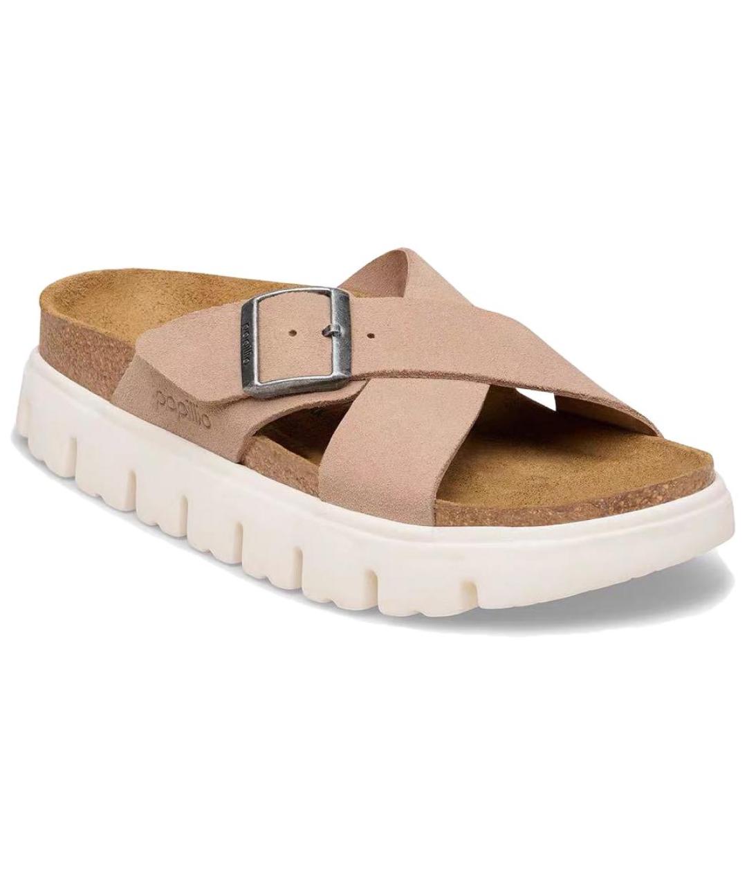 BIRKENSTOCK Бежевые замшевые сандалии, фото 2