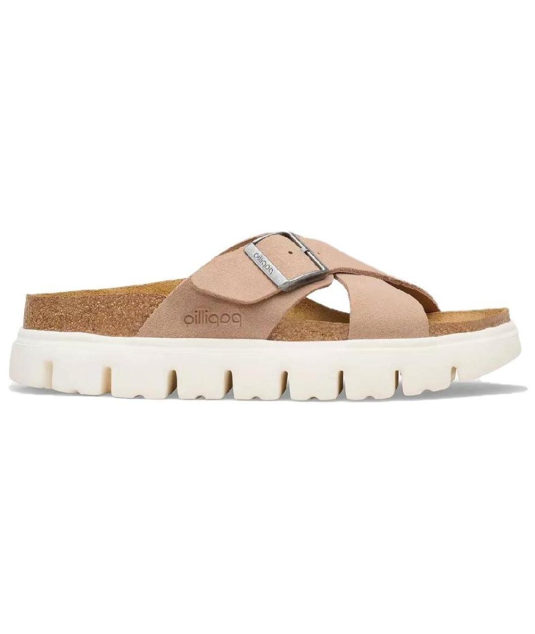 BIRKENSTOCK Бежевые замшевые сандалии, фото 1