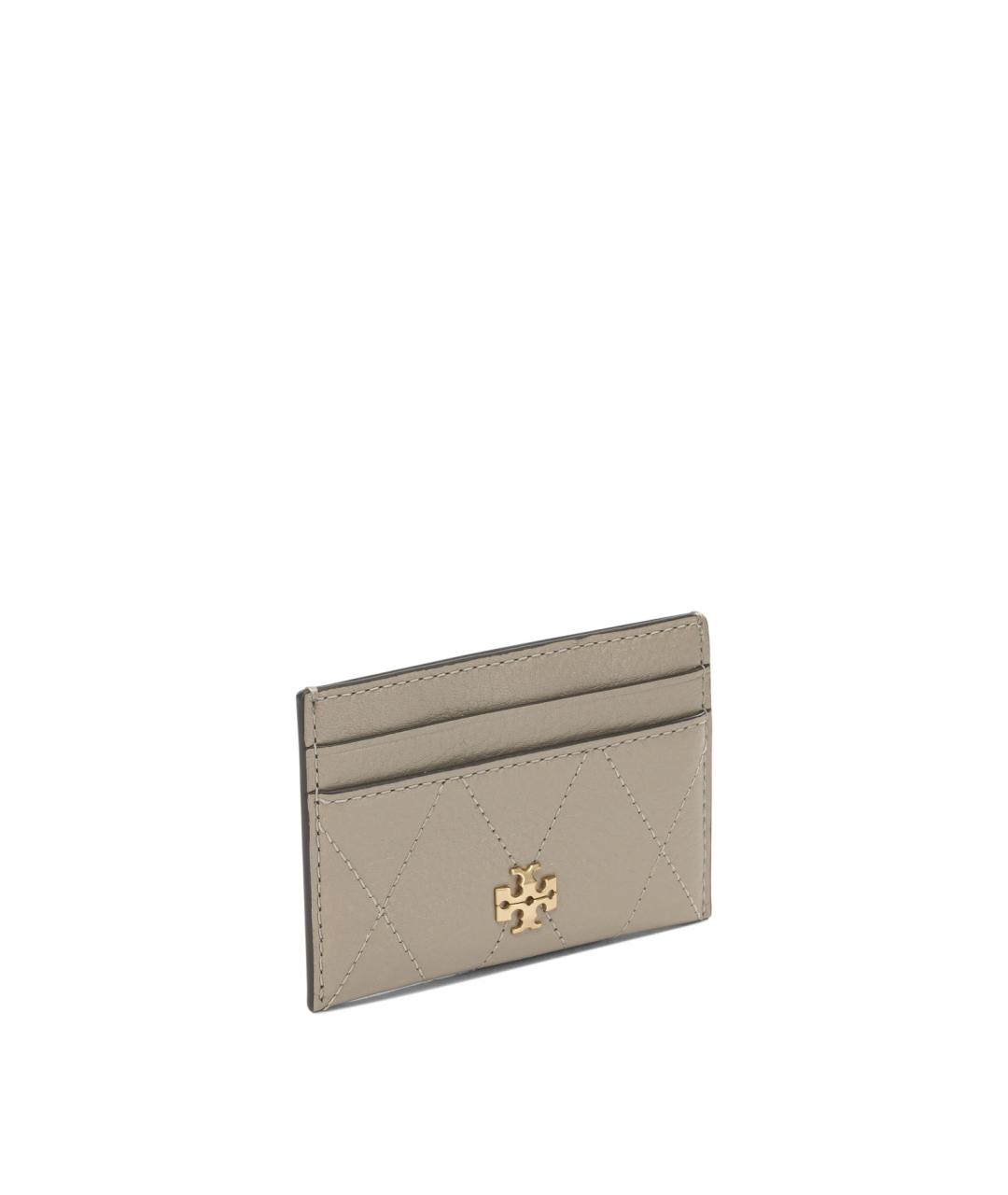 TORY BURCH Серый кожаный кардхолдер, фото 2