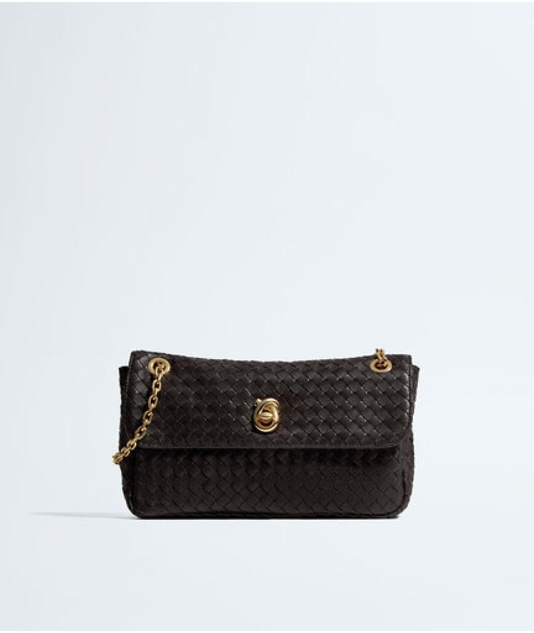 BOTTEGA VENETA Коричневая кожаная сумка через плечо, фото 5