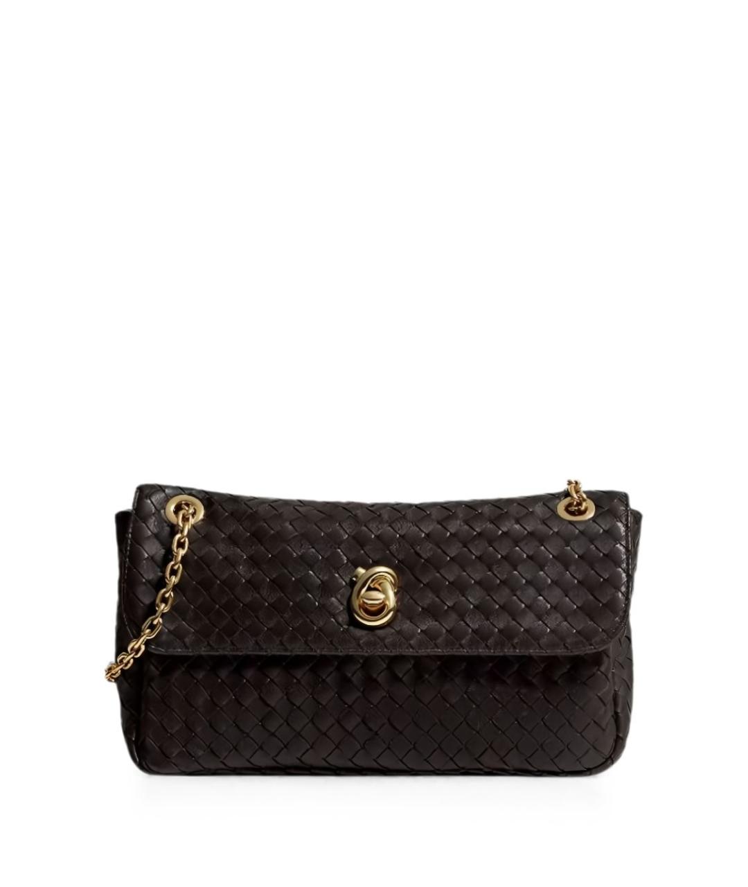 BOTTEGA VENETA Коричневая кожаная сумка через плечо, фото 4