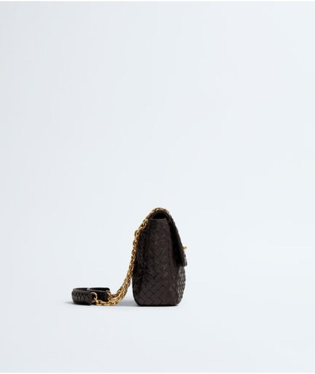 BOTTEGA VENETA Коричневая кожаная сумка через плечо, фото 3