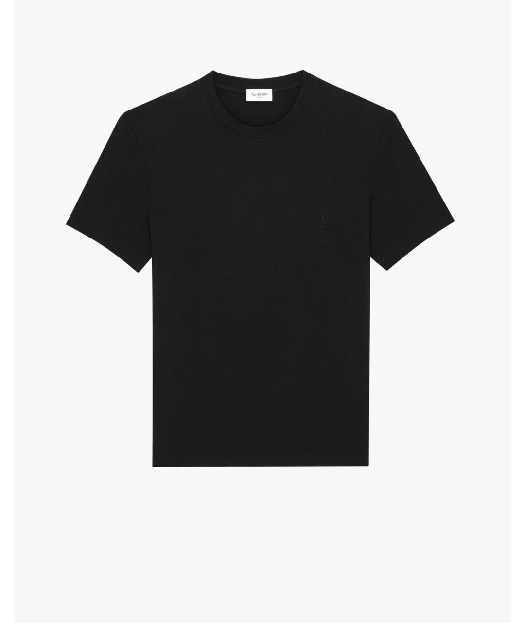 SAINT LAURENT Черная хлопковая футболка, фото 4