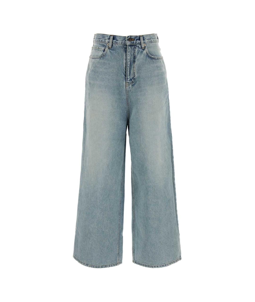 BALENCIAGA Голубые хлопковые прямые джинсы, фото 1