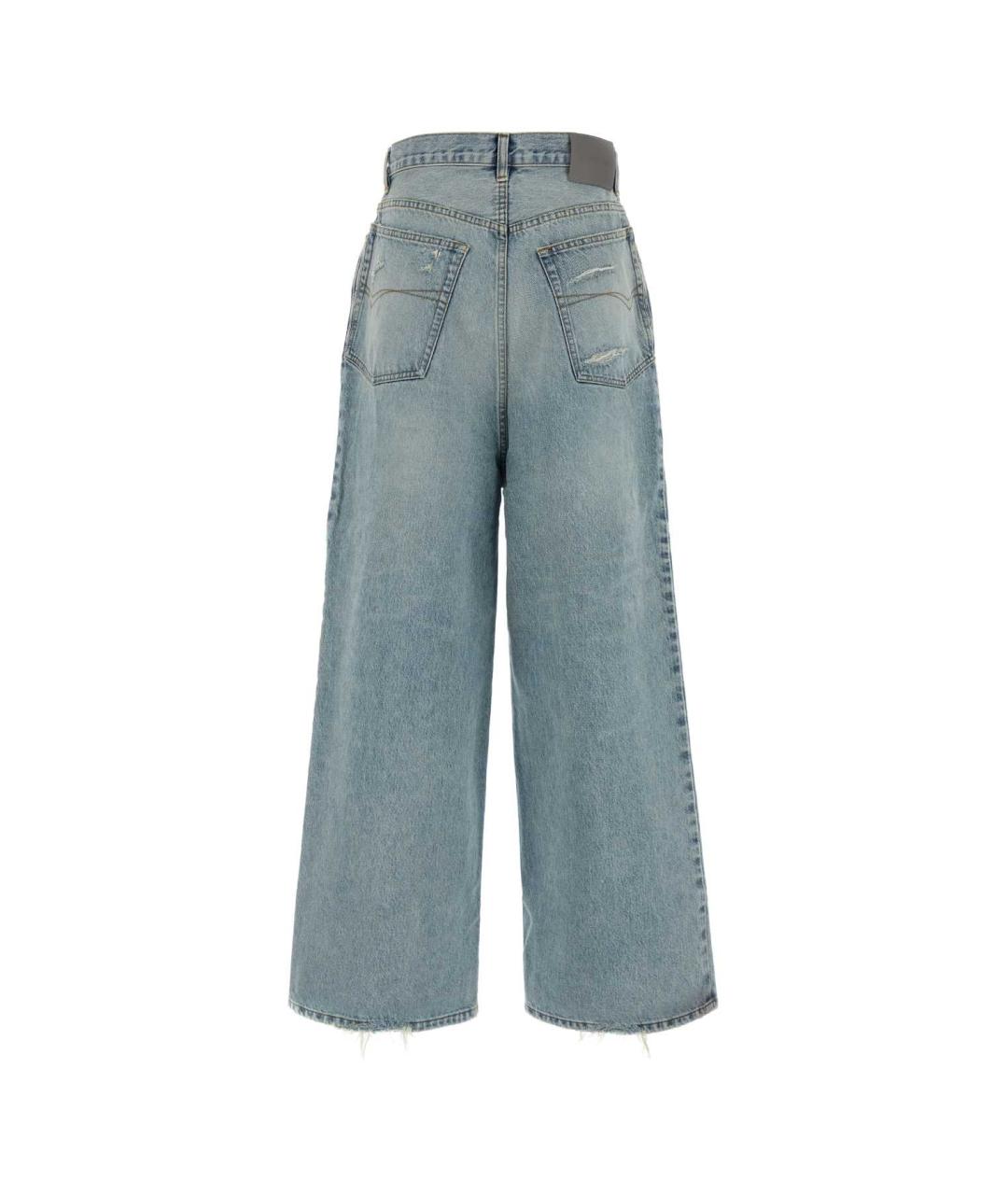 BALENCIAGA Голубые хлопковые прямые джинсы, фото 2