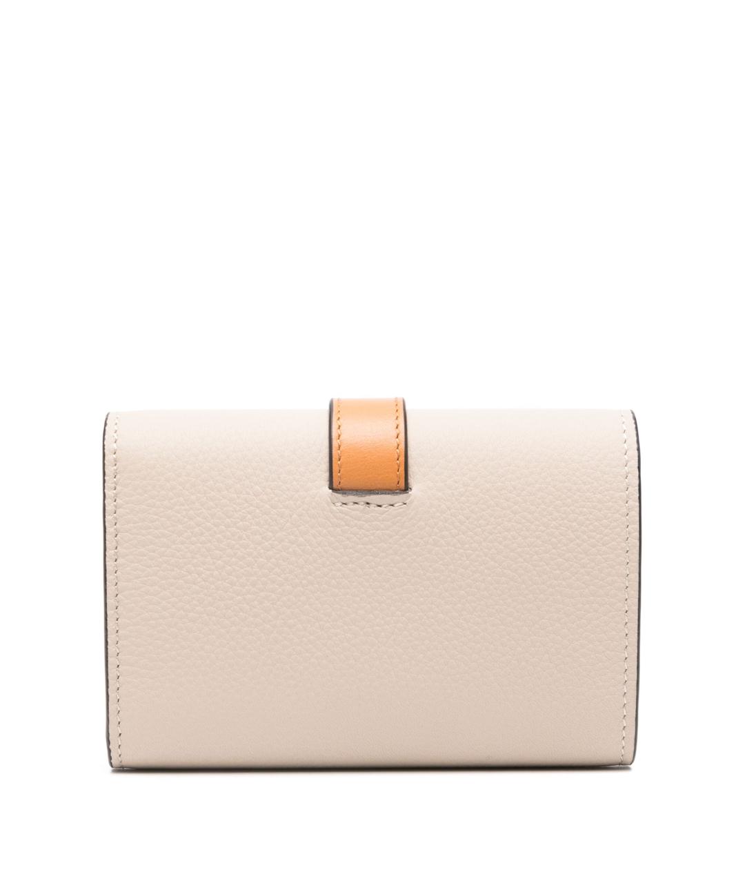 LOEWE Бежевый кожаный кошелек, фото 3