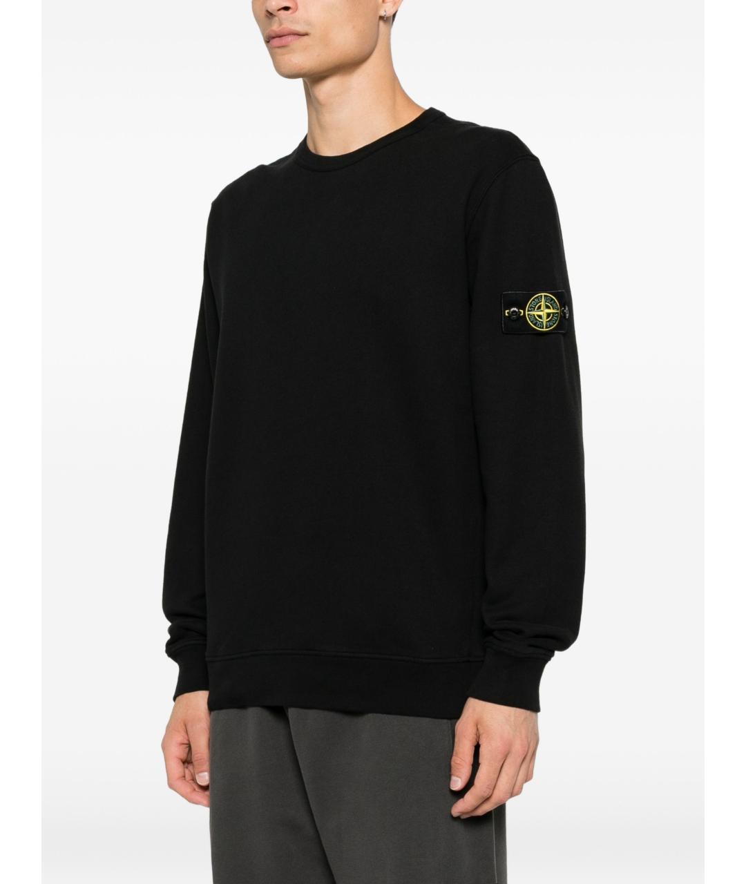 STONE ISLAND Черный хлопковый джемпер / свитер, фото 5