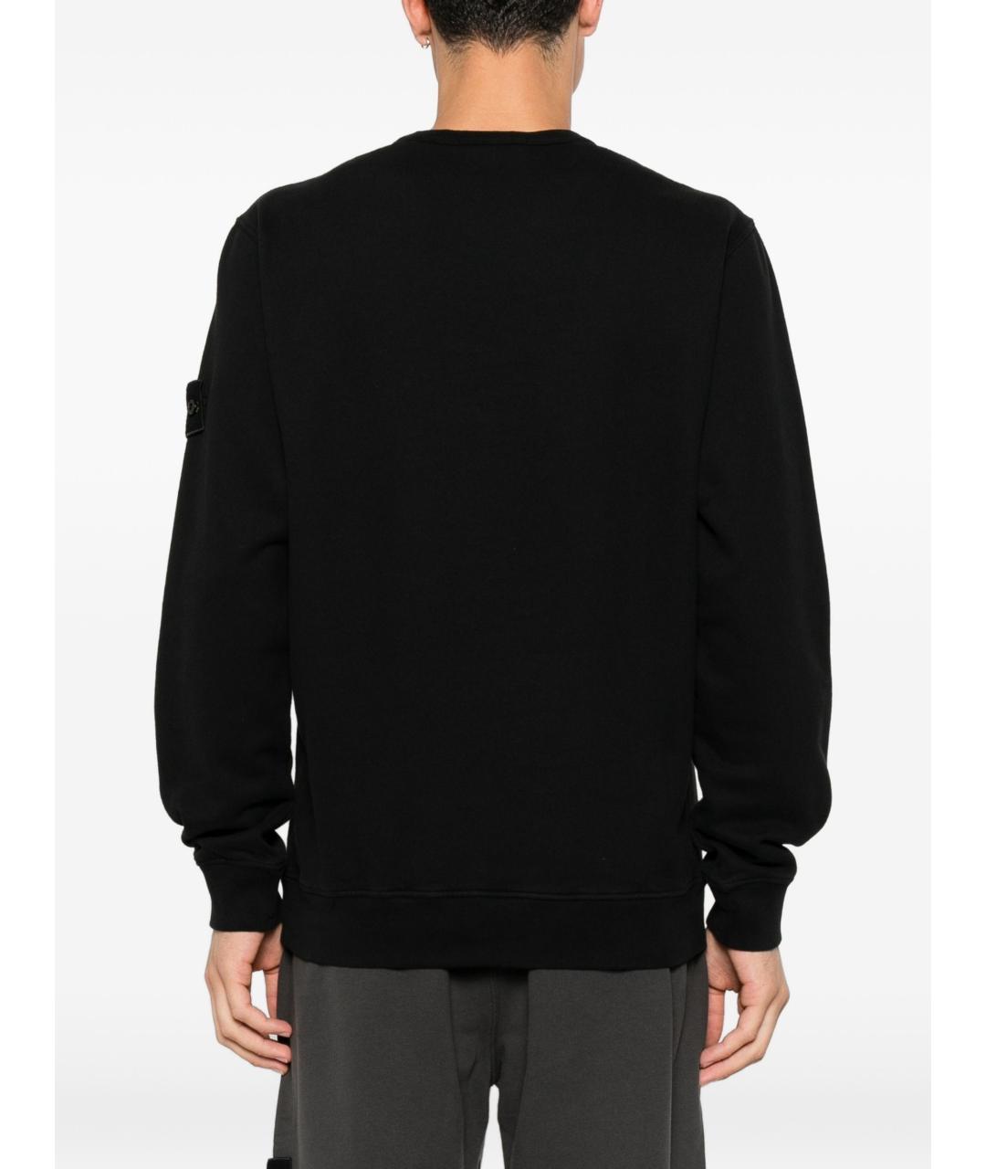 STONE ISLAND Черный хлопковый джемпер / свитер, фото 4