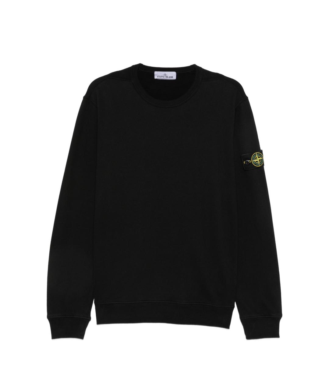 STONE ISLAND Черный хлопковый джемпер / свитер, фото 1
