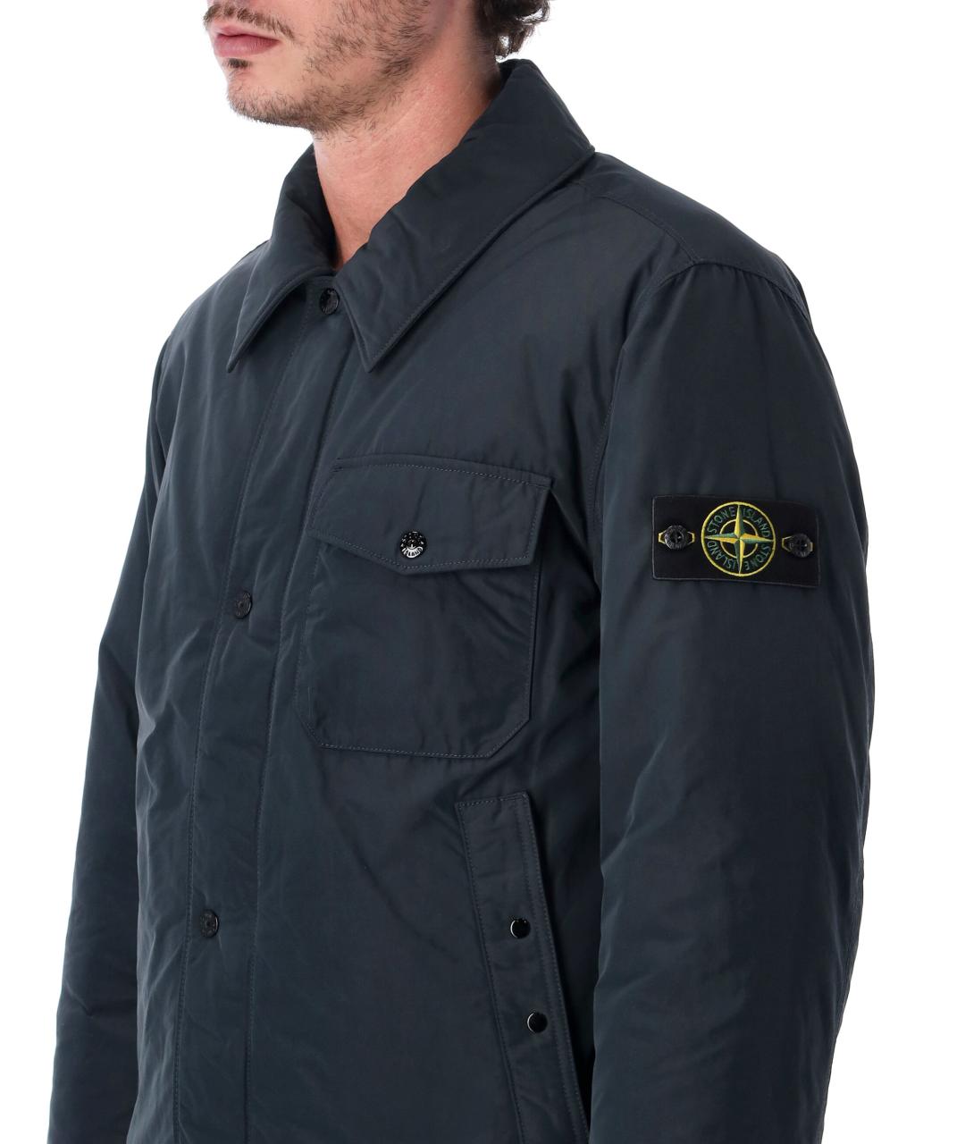 STONE ISLAND Темно-синяя полиэстеровая куртка, фото 3