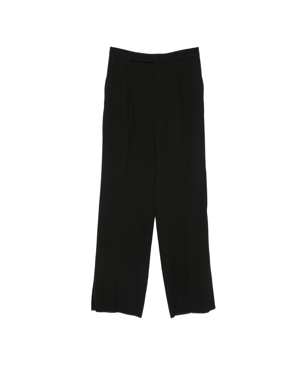 SAINT LAURENT Черные шерстяные классические брюки, фото 1