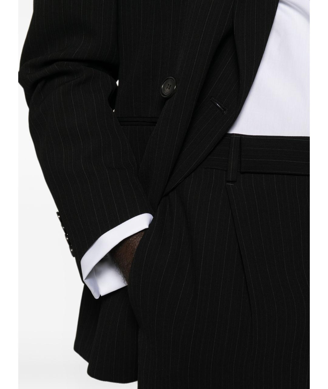 SAINT LAURENT Черные шерстяные классические брюки, фото 3