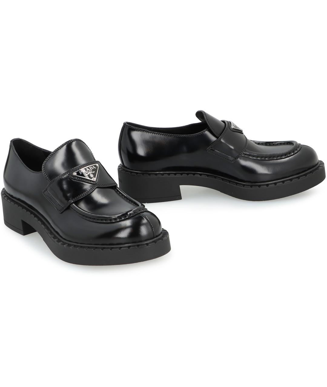 PRADA Черные кожаные лоферы, фото 3