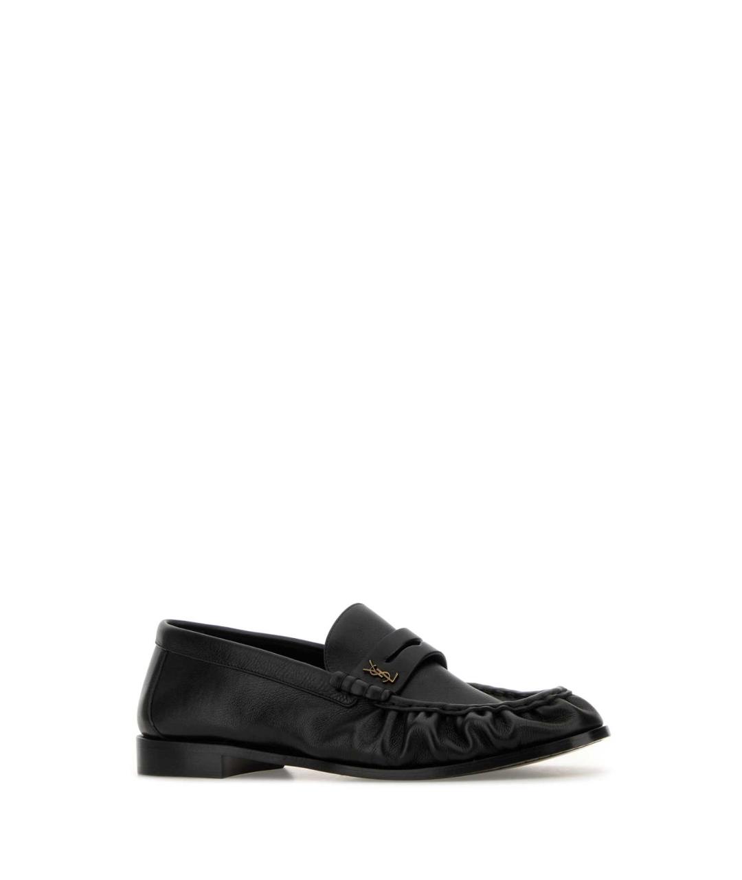 SAINT LAURENT Черные кожаные лоферы, фото 2