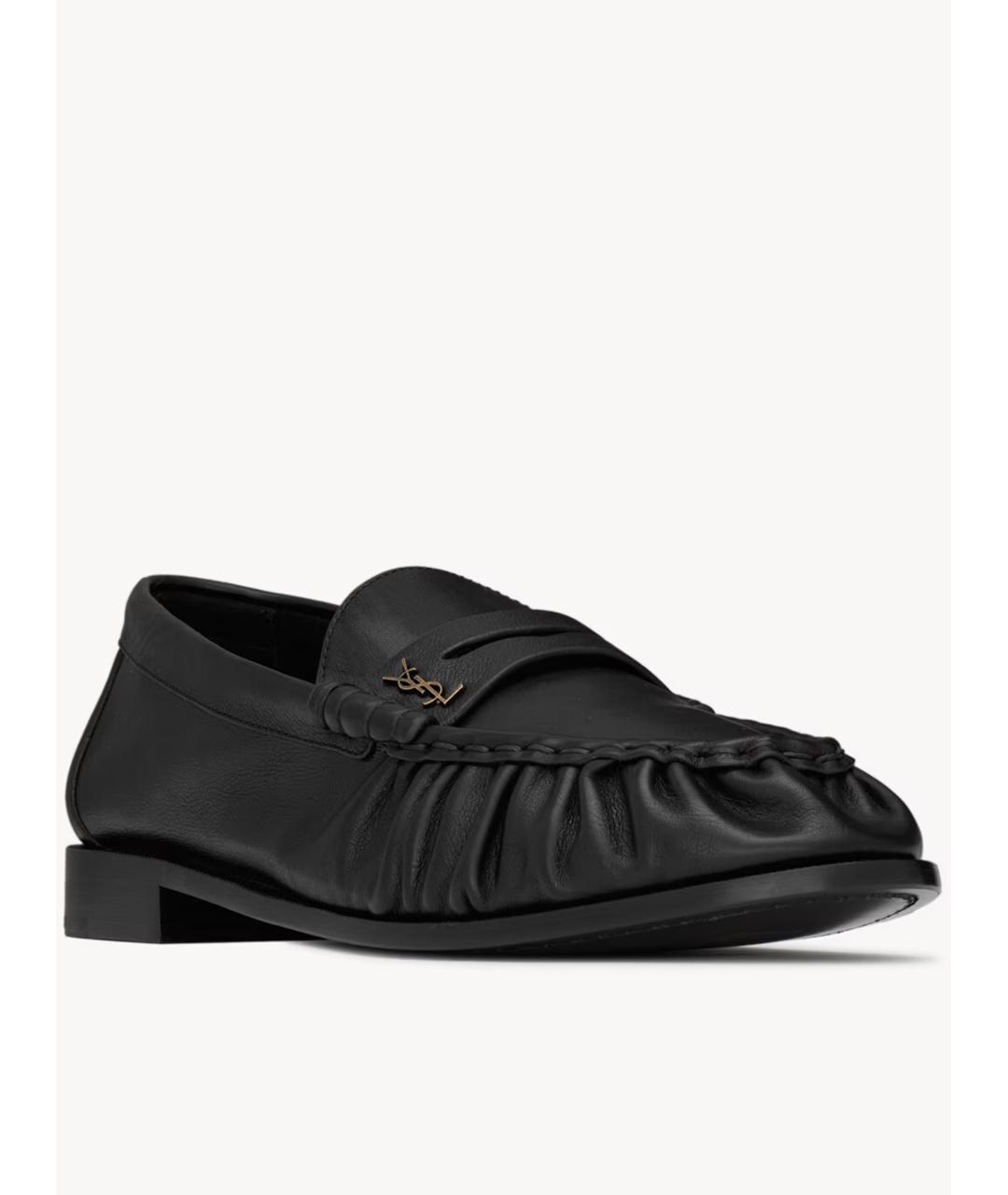 SAINT LAURENT Черные кожаные лоферы, фото 3