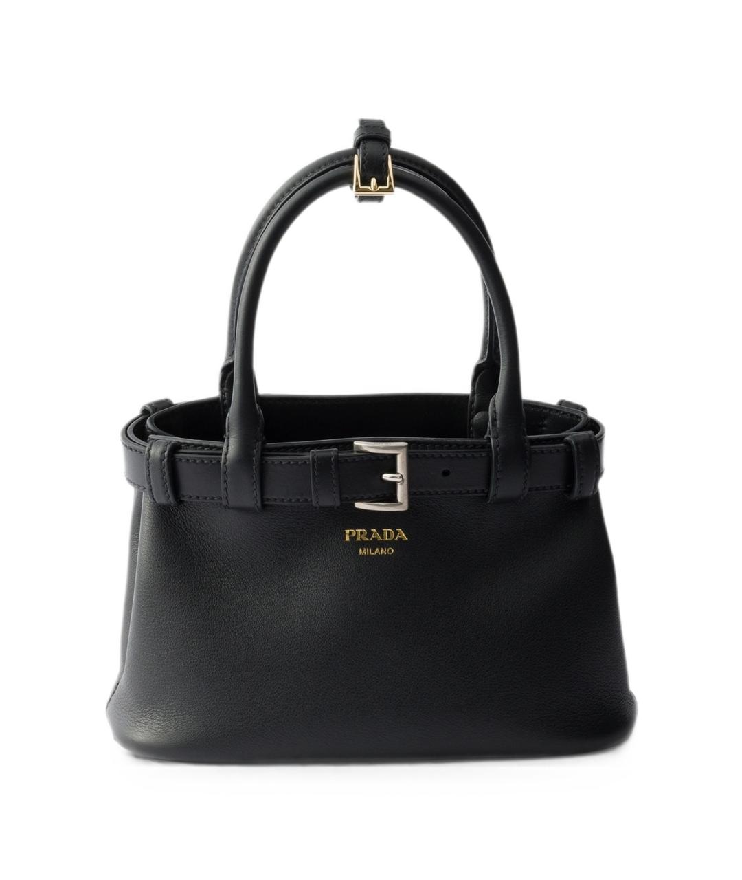 PRADA Черная кожаная сумка тоут, фото 1