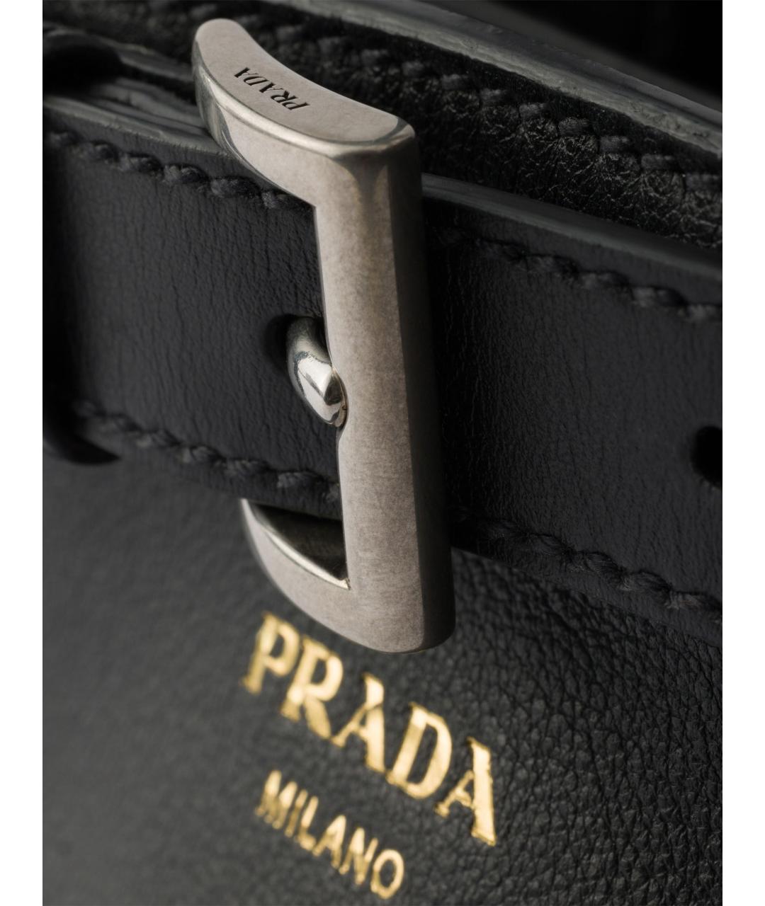 PRADA Черная кожаная сумка тоут, фото 5