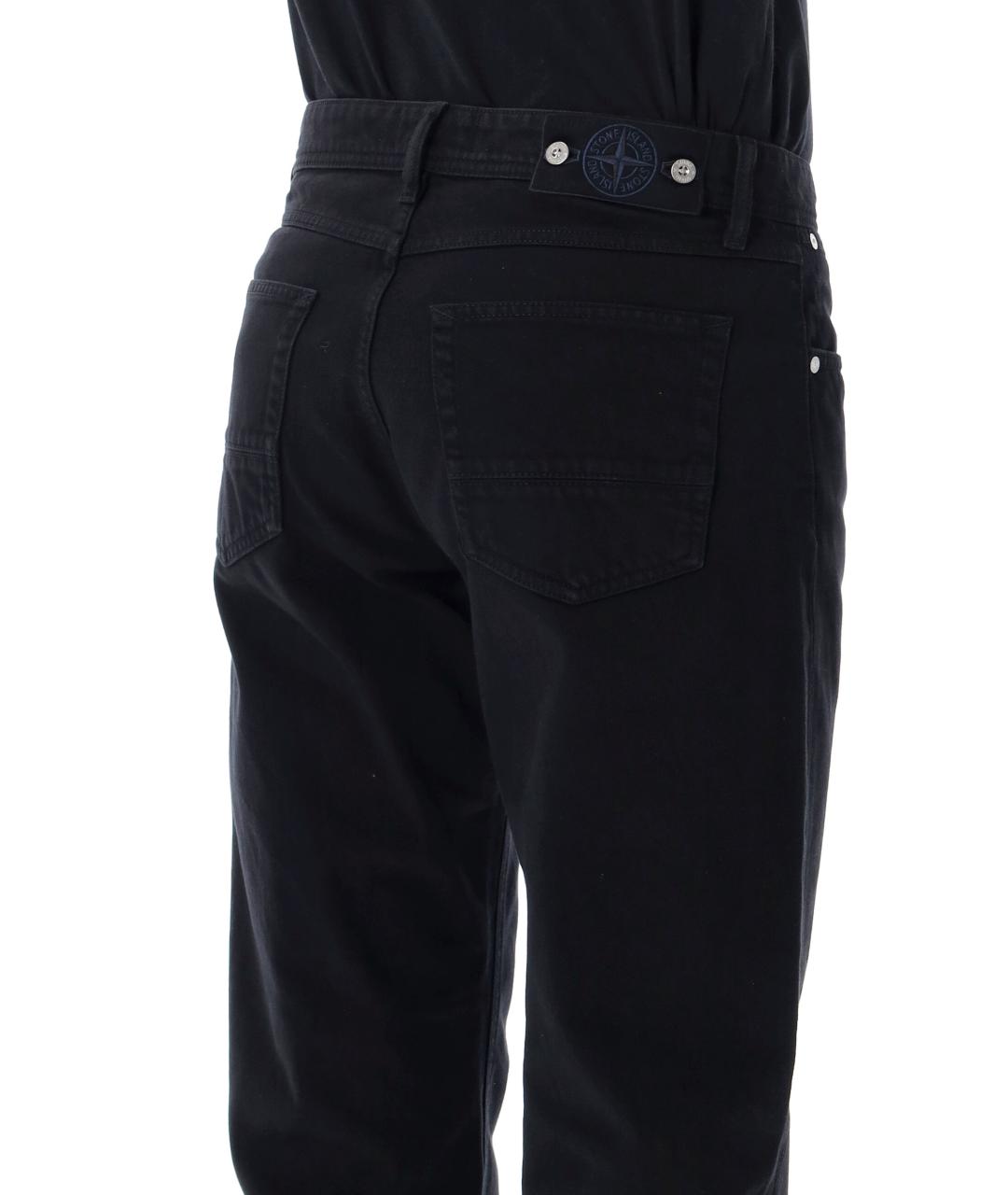STONE ISLAND Черные хлопковые повседневные брюки, фото 3