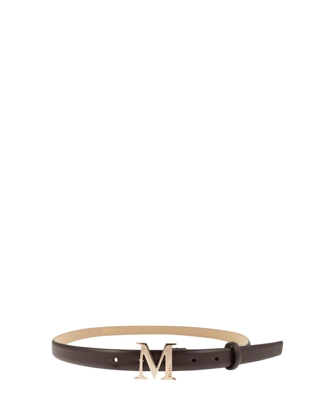MAX MARA Коричневый кожаный ремень, фото 1
