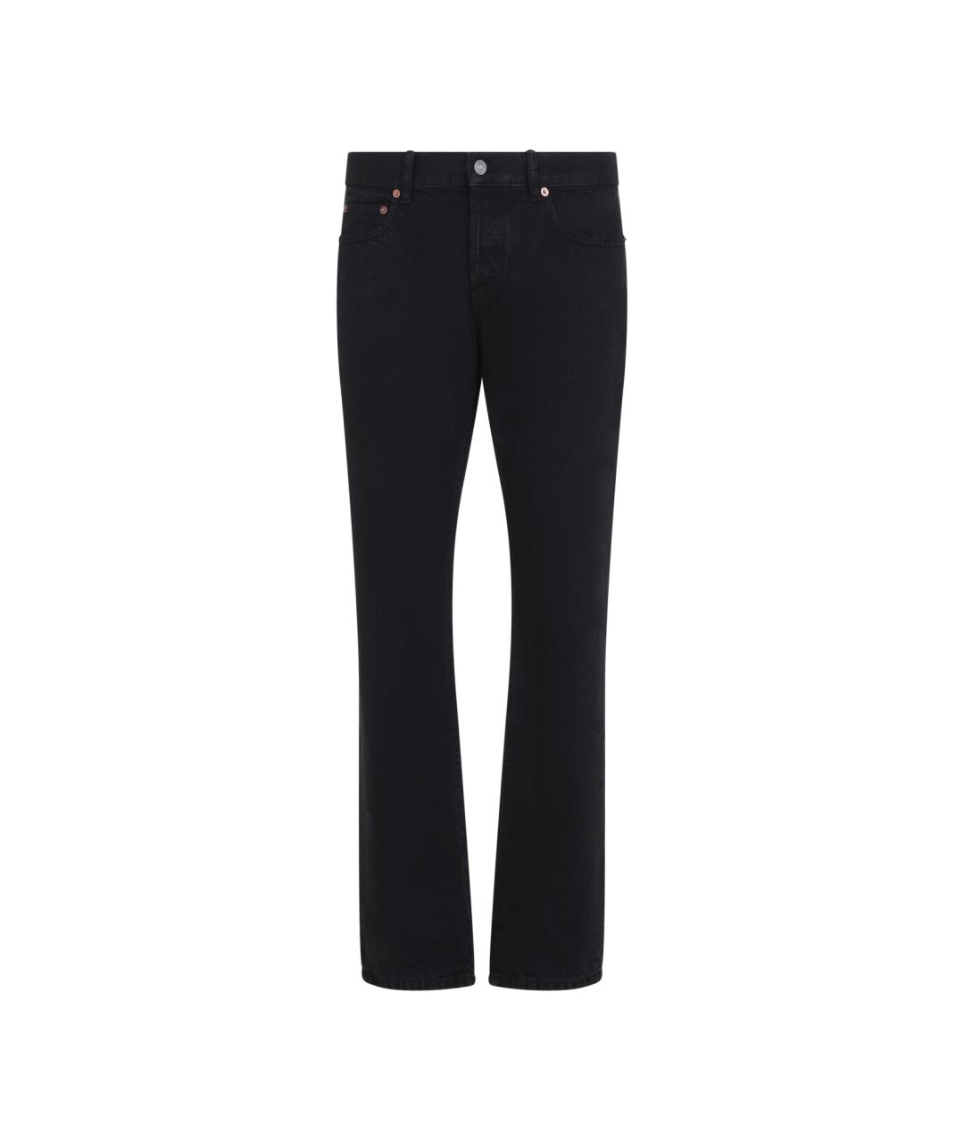 SAINT LAURENT Черные хлопковые прямые джинсы, фото 1