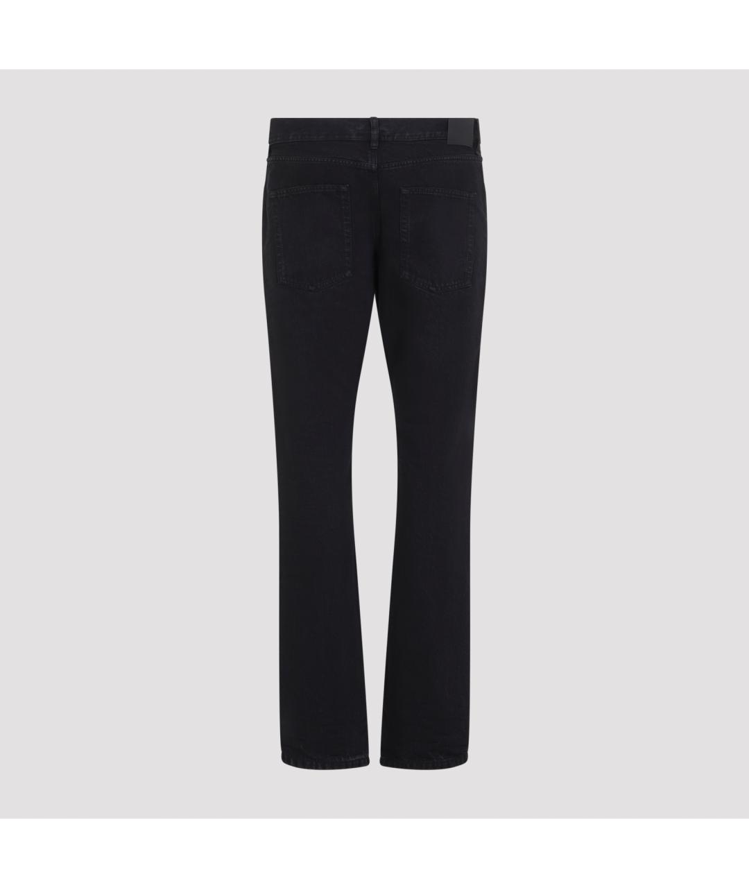 SAINT LAURENT Черные хлопковые прямые джинсы, фото 3