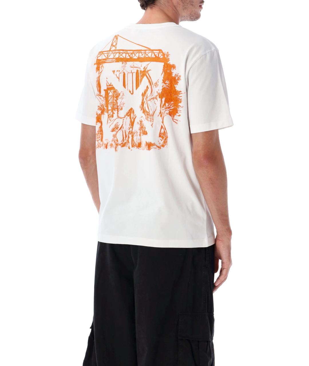 OFF-WHITE Белая хлопковая футболка, фото 2
