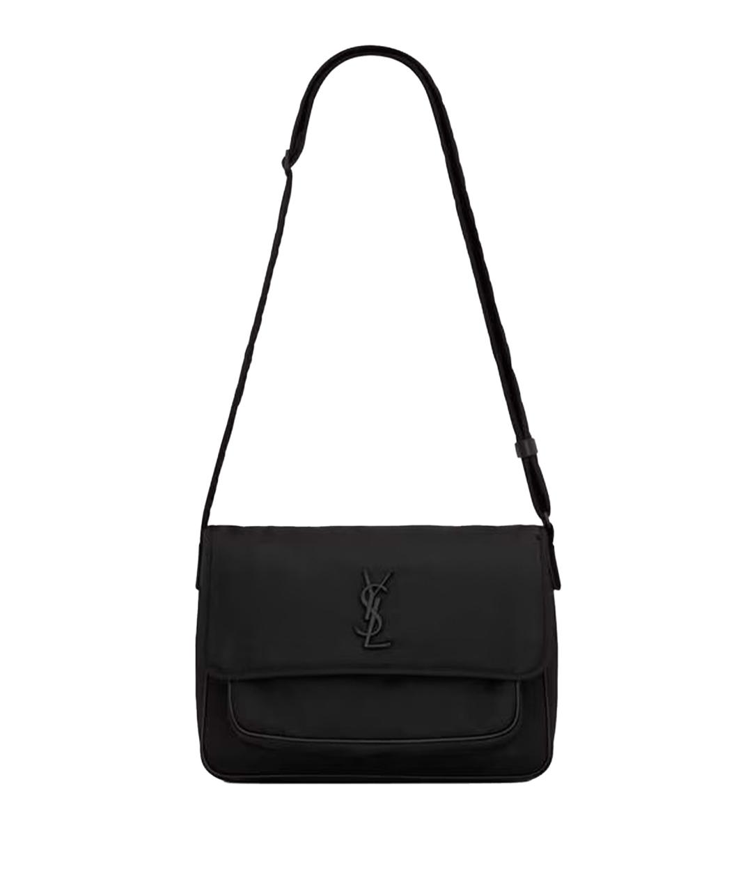 SAINT LAURENT Черная нейлоновая сумка на плечо, фото 1