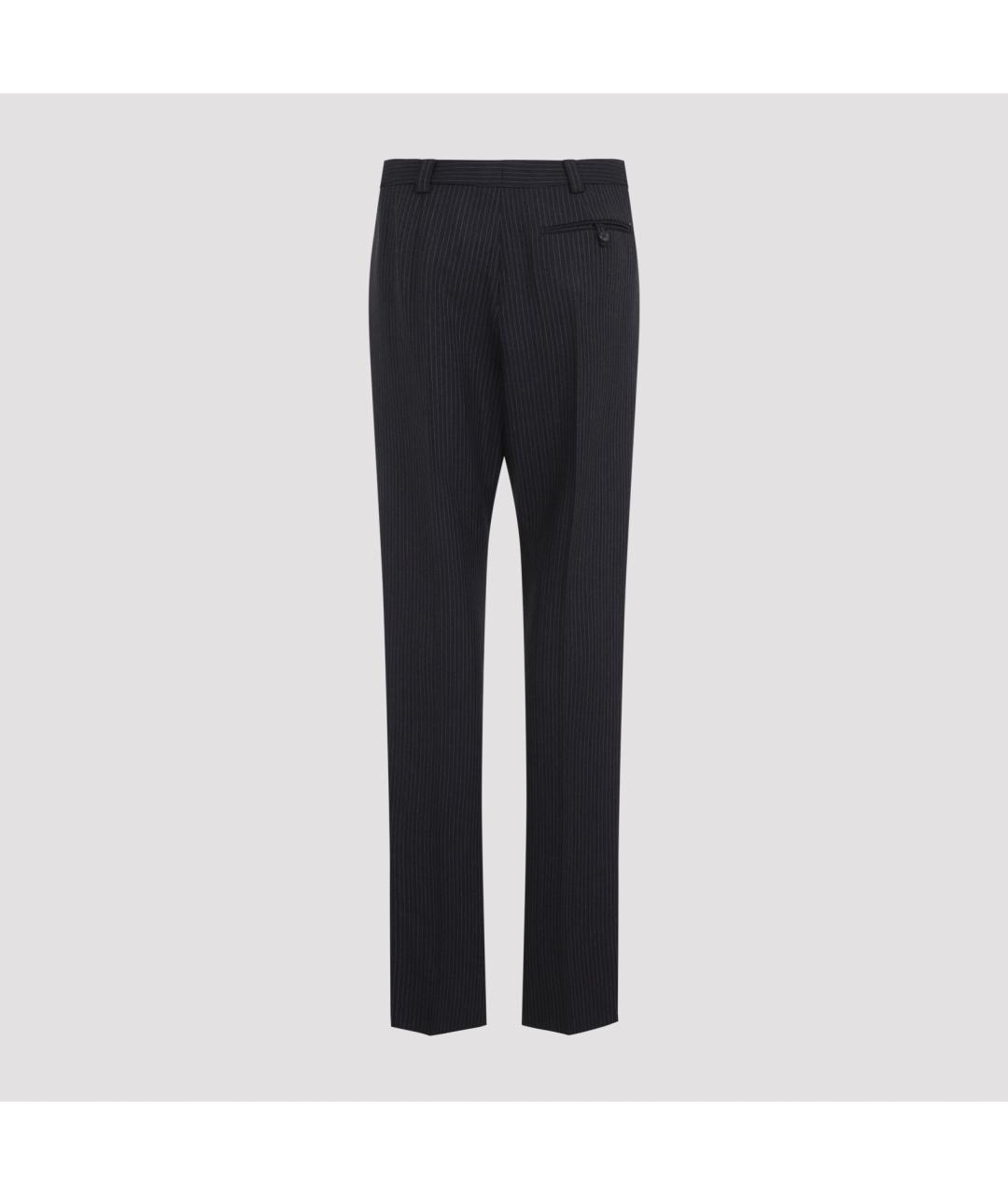 SAINT LAURENT Антрацитовые шерстяные классические брюки, фото 3