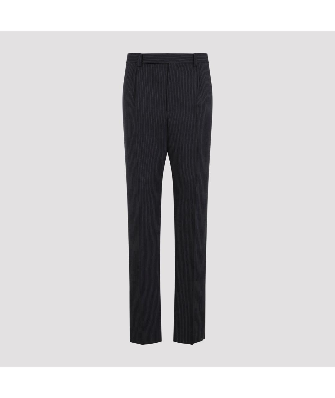 SAINT LAURENT Антрацитовые шерстяные классические брюки, фото 2