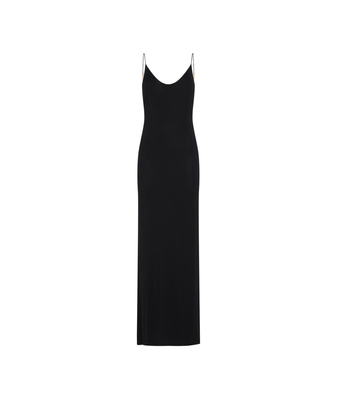 SAINT LAURENT Черное вискозное вечернее платье, фото 1