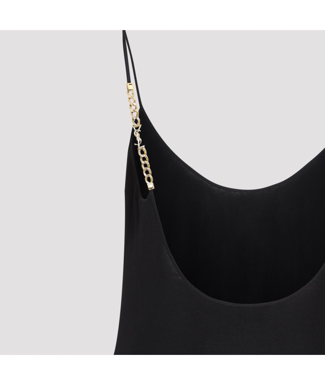 SAINT LAURENT Черное вискозное вечернее платье, фото 4