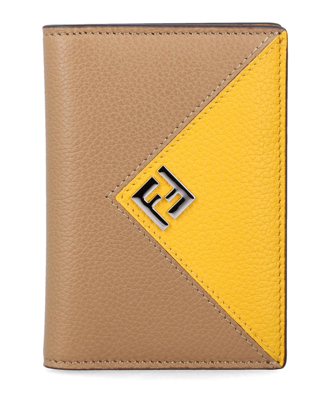 FENDI Бежевый кожаный кошелек, фото 1