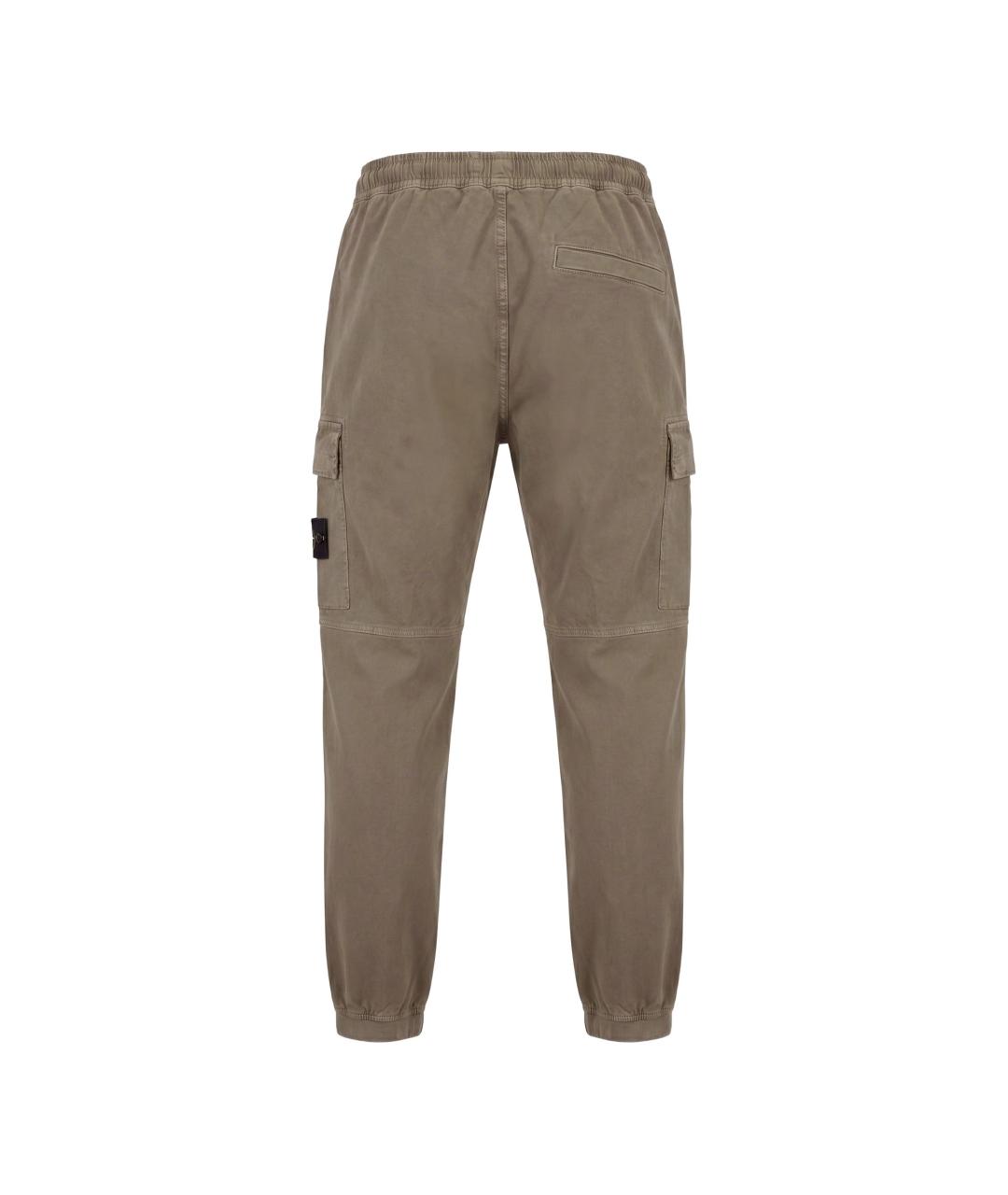 STONE ISLAND Хаки хлопковые повседневные брюки, фото 4