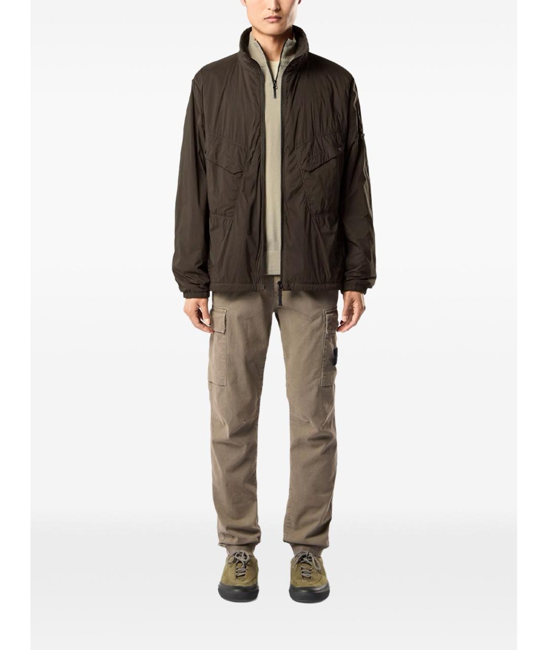 STONE ISLAND Хаки хлопковые повседневные брюки, фото 5