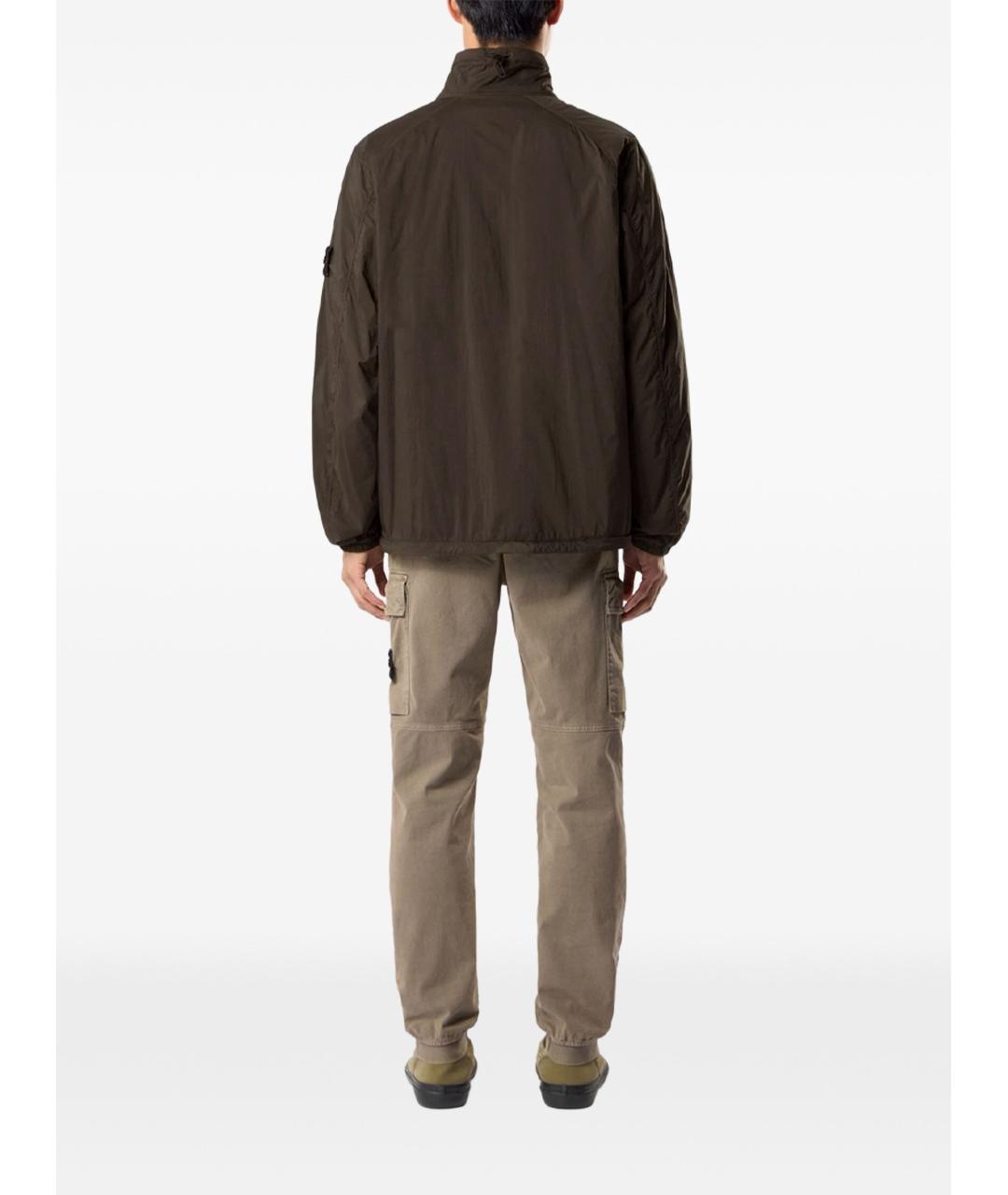 STONE ISLAND Хаки хлопковые повседневные брюки, фото 3