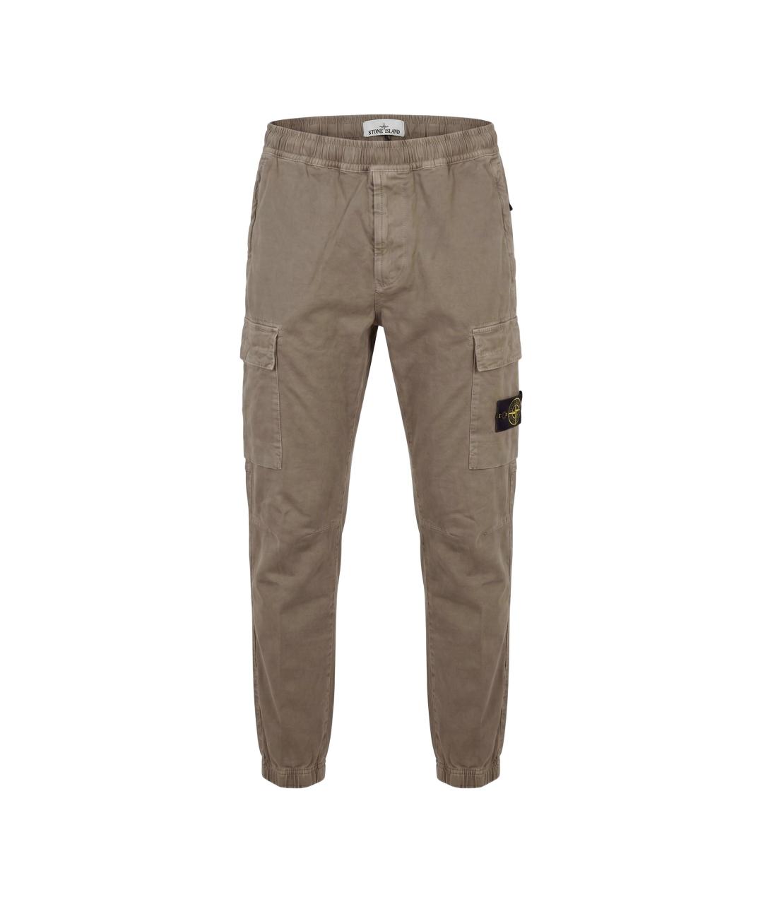 STONE ISLAND Хаки хлопковые повседневные брюки, фото 1