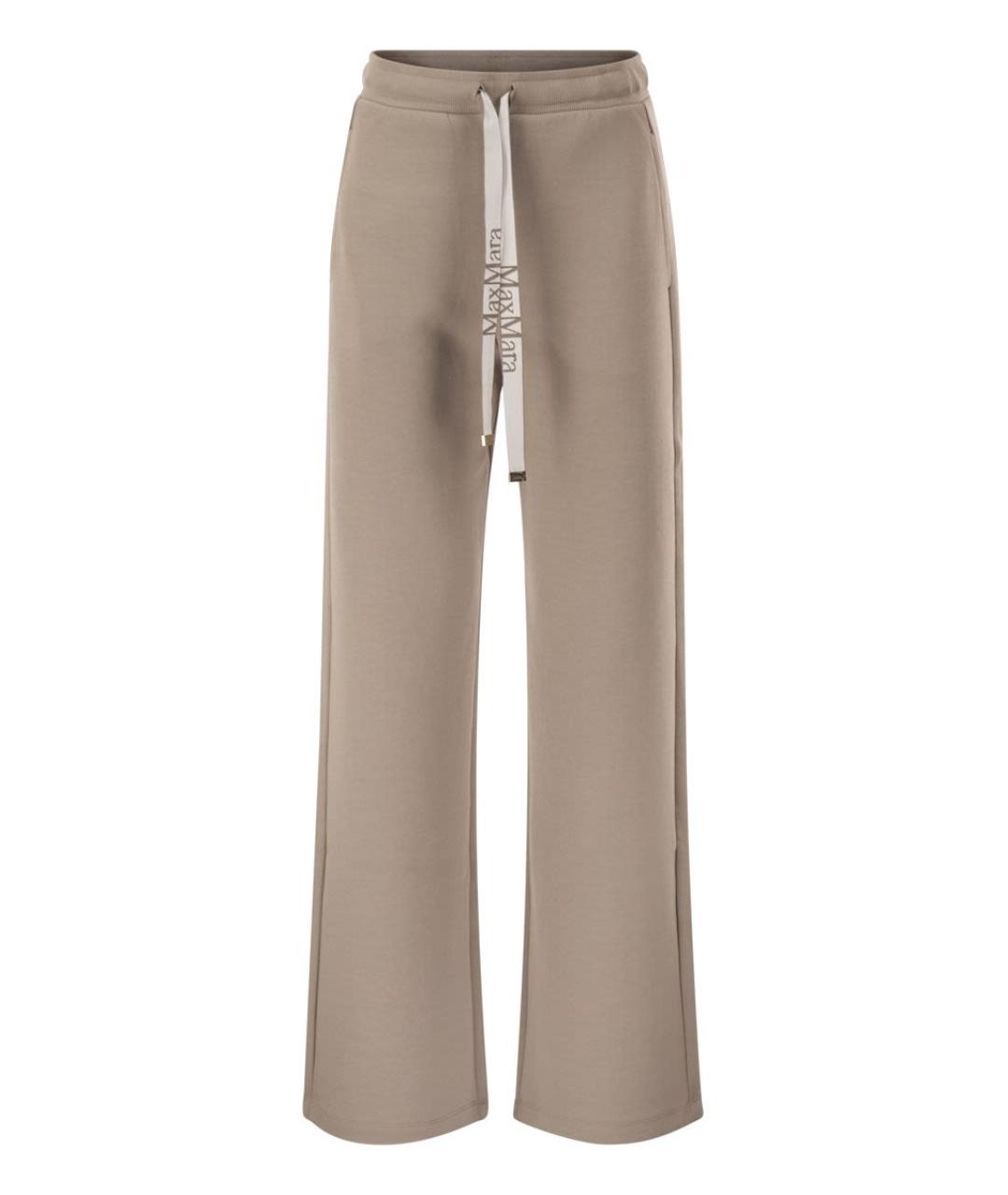 'S MAX MARA Бежевые хлопковые прямые брюки, фото 1