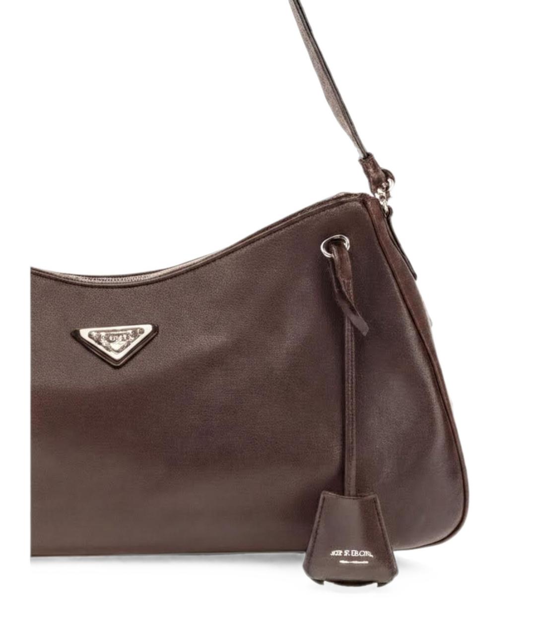 PRADA Коричневая кожаная сумка через плечо, фото 3