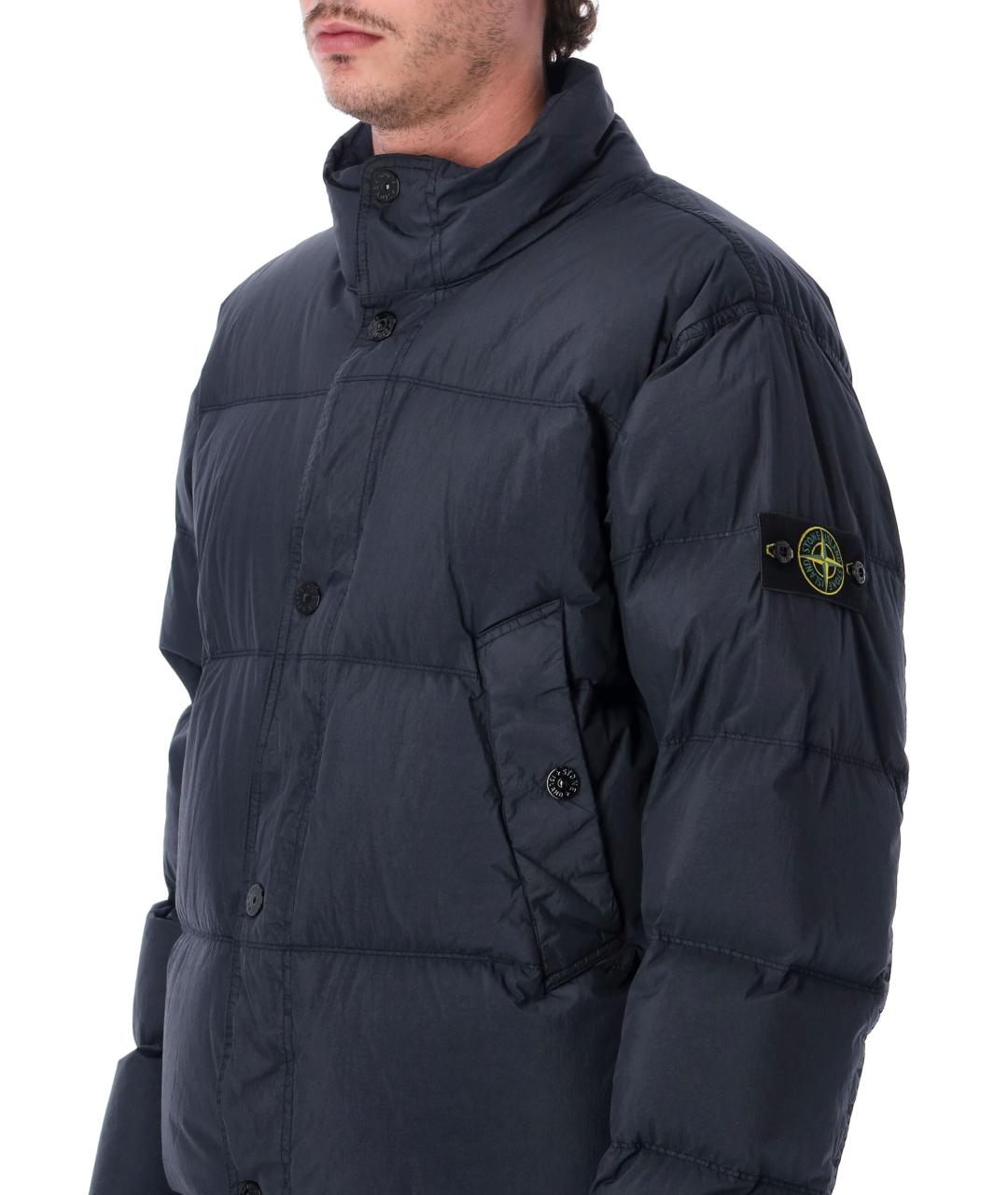STONE ISLAND Темно-синяя полиамидовая куртка, фото 3