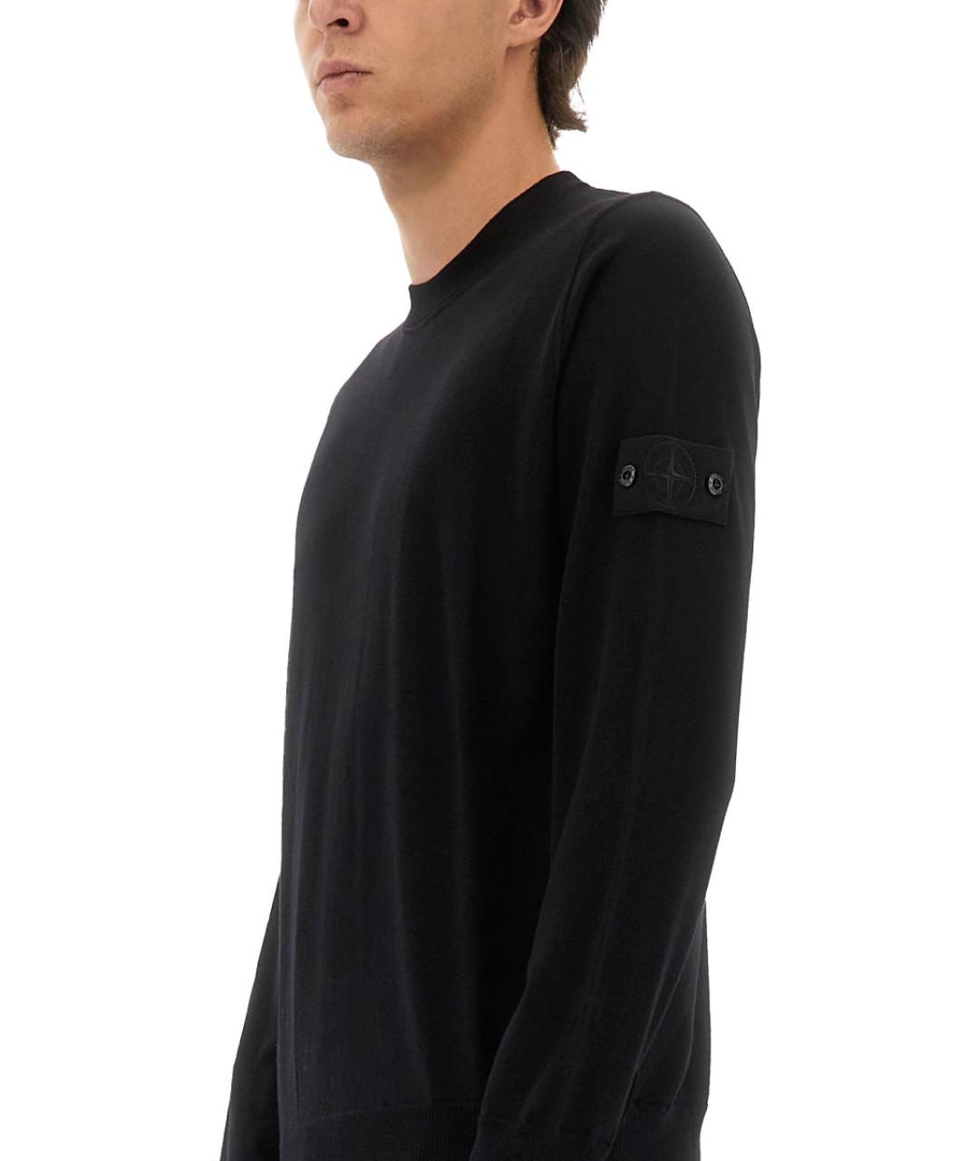 STONE ISLAND Черный шерстяной джемпер / свитер, фото 4