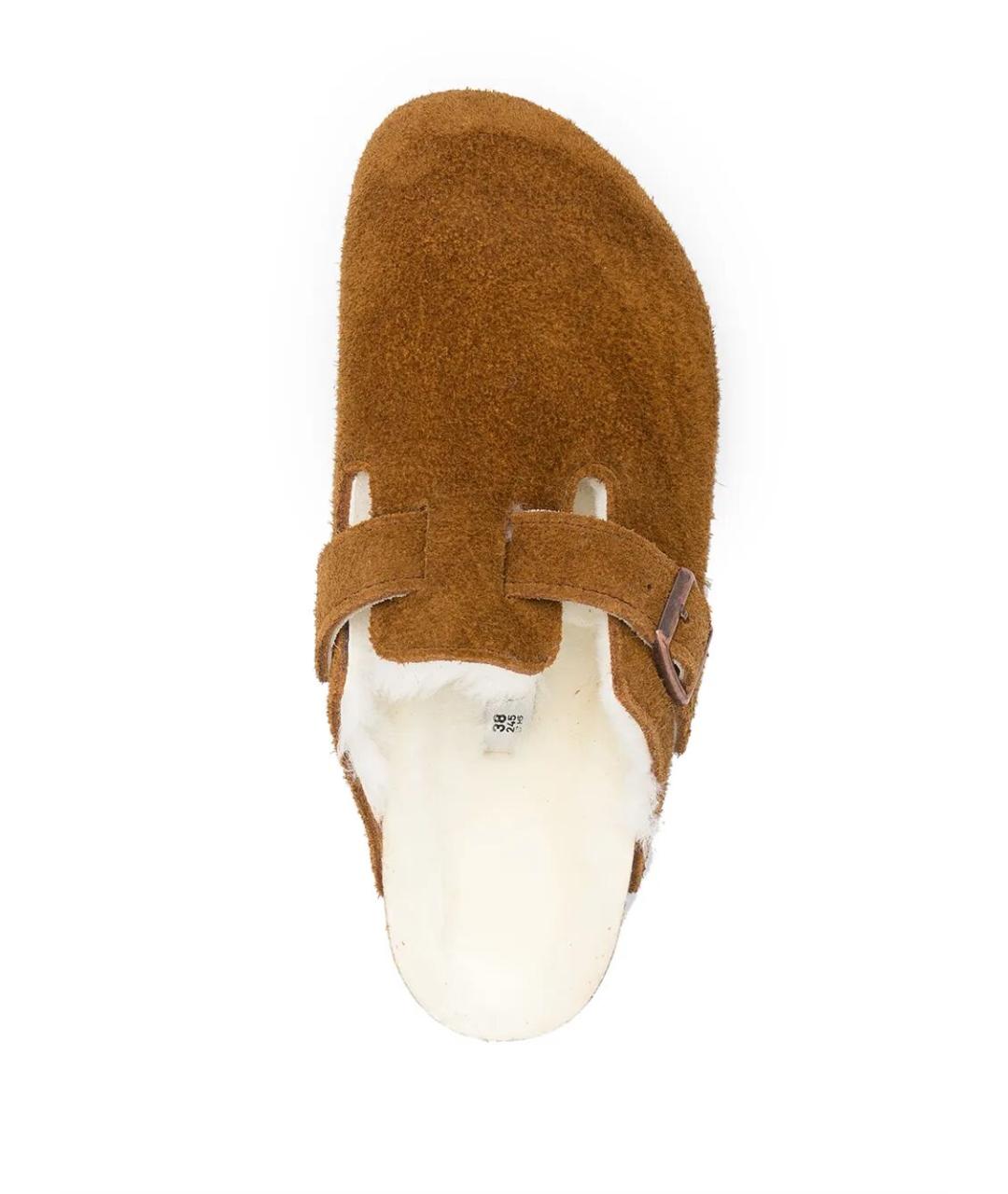 BIRKENSTOCK Коричневые кожаные сандалии, фото 4